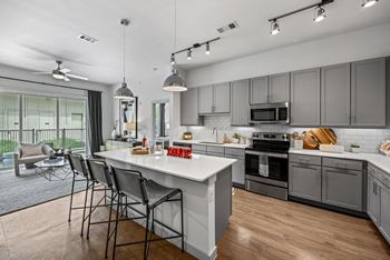 Island Kitchen at The Haywood Apartments, Austin, Texas